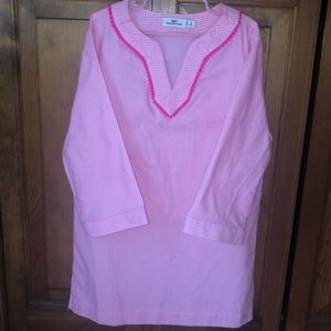 Vineyard Vines hot pink and white striped dress